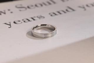 0.03 TCW Round Cut Satin Milgrain Moissanite Diamond Wedding Band
