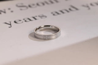 0.03 TCW Round Cut Satin Milgrain Moissanite Diamond Wedding Band
