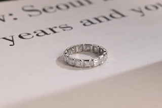 1.50 TCW Princess Cut Bezel Full Eternity Moissanite Diamond Wedding Band