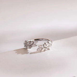 1.0 TCW Marquise Tiny Leaf Branch Unique Moissanite Diamond Wedding Band