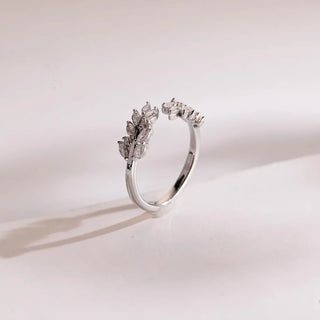 1.0 TCW Marquise Tiny Leaf Branch Unique Moissanite Diamond Wedding Band