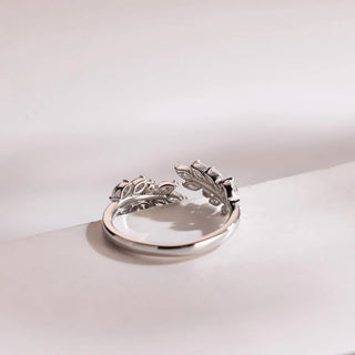 1.0 TCW Marquise Tiny Leaf Branch Unique Moissanite Diamond Wedding Band