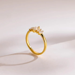 0.60 TCW Marquise Cut Five Stone Moissanite Diamond Wedding Band