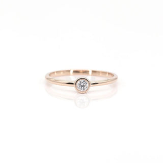0.10 TCW Round Cut Bezel Solitaire Moissanite Diamond Wedding Band