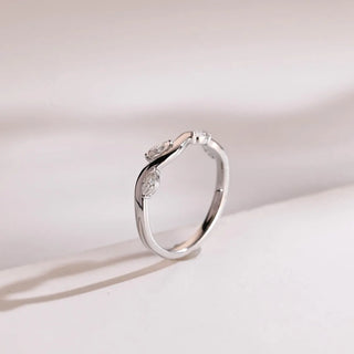 0.12 TCW Nature Inspired Marquise Moissanite Diamond Wedding Band