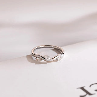 0.12 TCW Nature Inspired Marquise Moissanite Diamond Wedding Band