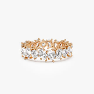1.85 TCW Multi-Shape Cluster Eternity Moissanite Diamond Wedding Band
