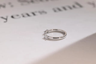 0.20 TCW Baguette Cut Open Cuff Moissanite Diamond Wedding Band