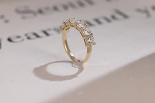 2.0 TCW Cushion Half Eternity Moissanite Diamond Wedding Band