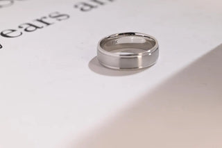 Classic Brushed Finished Solid Gold Wedding Band For Men's