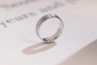 Classic Brushed Finished Solid Gold Wedding Band For Men's