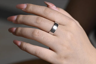 Classic Brushed Finished Solid Gold Wedding Band For Men's