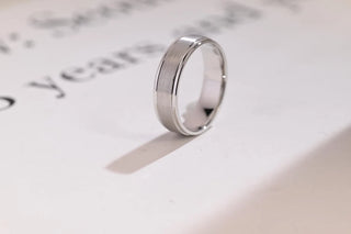 Classic Brushed Finished Solid Gold Wedding Band For Men's