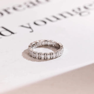 2.0TCW Marquise & Baguette Full Eternity Moissanite Diamond Wedding Band