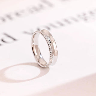 0.40 TCW Round Cut Unique Eternity Moissanite Diamond Wedding Band