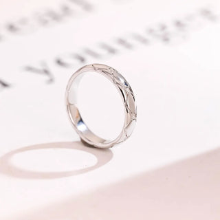 0.12 TCW Round Cut Flush Set Engrave Moissanite Diamond Wedding Band