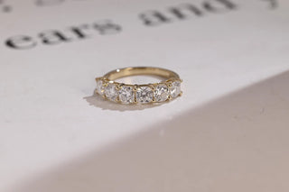 2.0 TCW Cushion Half Eternity Moissanite Diamond Wedding Band