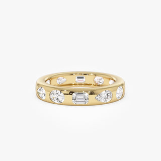 2.35 TCW Multi-Shape Flush Setting Moissanite Diamond Wedding Band