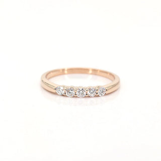 0.35 TCW Round Cut 5 Stone Moissanite Diamond Wedding Band