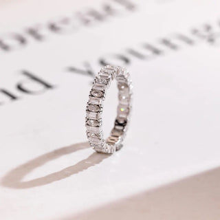 2.0TCW Marquise & Baguette Full Eternity Moissanite Diamond Wedding Band
