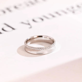 0.40 TCW Round Cut Unique Eternity Moissanite Diamond Wedding Band