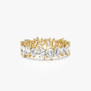 1.85 TCW Multi-Shape Cluster Eternity Moissanite Diamond Wedding Band