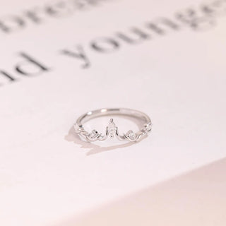 0.11TCW Round & Marquise Cut Curved Moissanite Diamond Wedding Band
