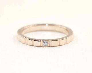0.024 TCW Vintage Round Cut Milgrain Moissanite Diamond Wedding Band