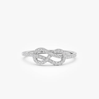 0.24 TCW Round Cut Infinity Love Knot Moissanite Diamond Wedding Band