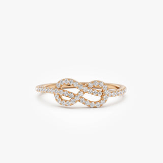 0.24 TCW Round Cut Infinity Love Knot Moissanite Diamond Wedding Band