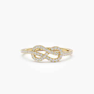 0.24 TCW Round Cut Infinity Love Knot Moissanite Diamond Wedding Band