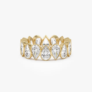 3.15 TCW Pear Cut Bezel Eternity Moissanite Diamond Wedding Band