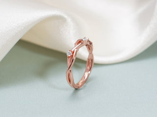 0.06 TCW Round Twig Nature Inspired Moissanite Diamond Wedding Band