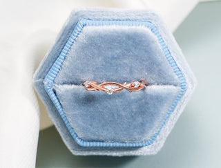 0.06 TCW Round Twig Nature Inspired Moissanite Diamond Wedding Band