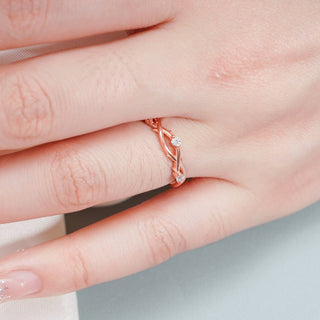 0.06 TCW Round Twig Nature Inspired Moissanite Diamond Wedding Band