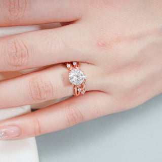 0.06 TCW Round Twig Nature Inspired Moissanite Diamond Wedding Band