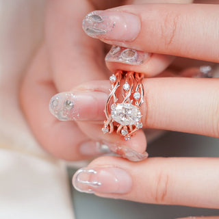 0.06 TCW Round Twig Nature Inspired Moissanite Diamond Wedding Band