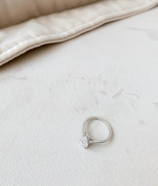 1.50CT Pear Hidden Halo Solitaire Moissanite Diamond Engagement Ring
