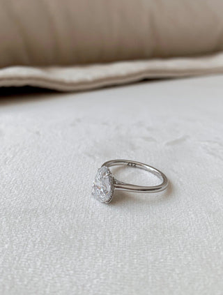 1.50CT Pear Hidden Halo Solitaire Moissanite Diamond Engagement Ring