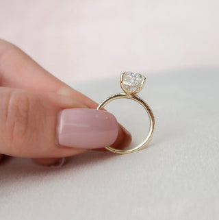 3.50CT Oval Cut  Hidden Halo Moissanite Diamond Engagement Ring