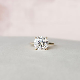 5.0CT Round Cut  Hidden Halo Moissanite Solitaire Diamond Engagement Ring