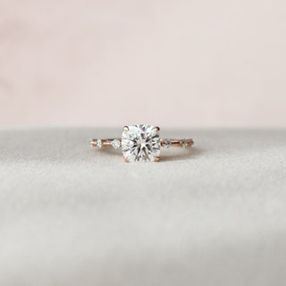 2.0CT Cushion Cut Pettite Pave Moissanite Diamond Engagement Ring