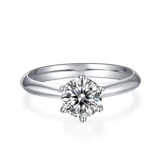 1.50 CT Round Brilliant Solitaire Moissanite Engagement Ring angle view