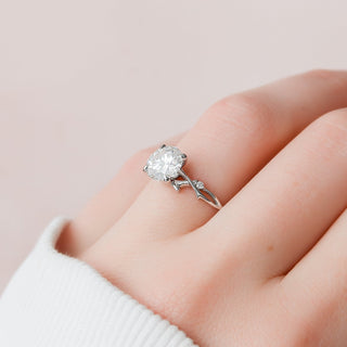 2.0CT Round Brilliant Cut Twig Nature Inspired Moissanite Diamond Engagement Ring