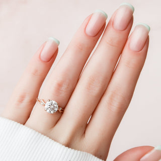 2.0CT Round Brilliant Cut Twig Nature Inspired Moissanite Diamond Engagement Ring