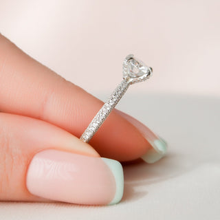 1.50CT Round Brilliant Cut 3 Side Pave Diamond Moissanite Engagement Ring