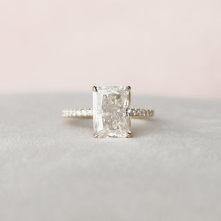 3.50CT Radiant Cut Hidden Halo Moissanite Diamond Engagement Ring