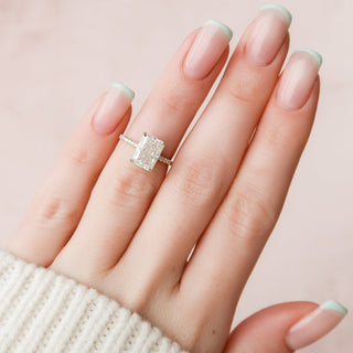 3.50CT Radiant Cut Hidden Halo Moissanite Diamond Engagement Ring