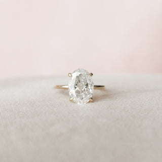 4.0CT Oval Hidden Halo Moissanite Diamond Engagement Ring