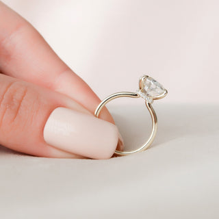 4.0CT Oval Hidden Halo Moissanite Diamond Engagement Ring